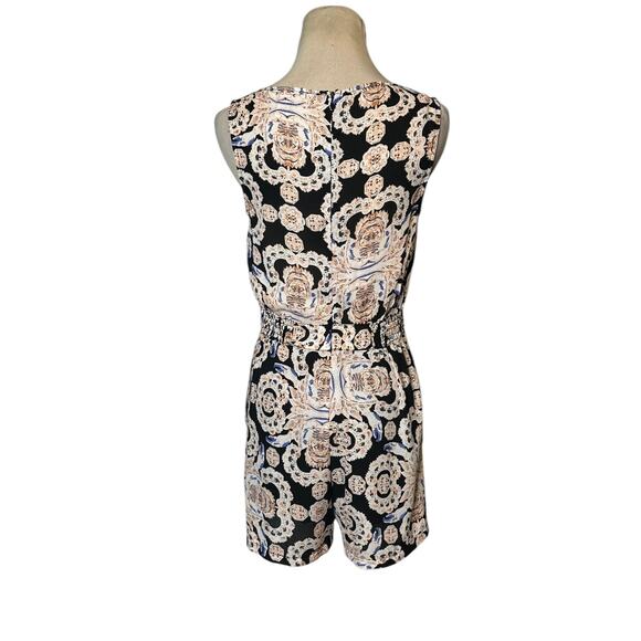 Forever 21 black cream print summer romper size XS - Picture 2 of 14